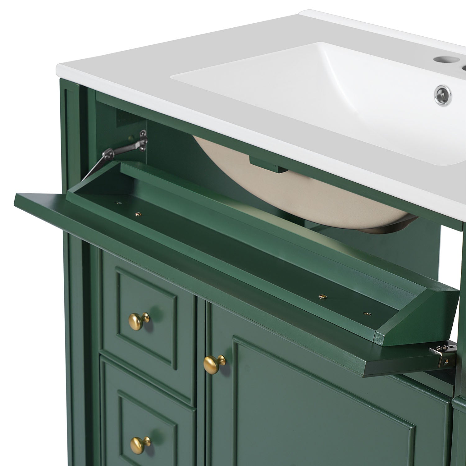 36" weißer Badezimmer-Waschtisch mit Platte