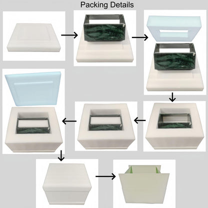 Elegant Emerald Green Marble Side Table with Dramatic White and Sea-green Veining for modern Bathroom or Balcony