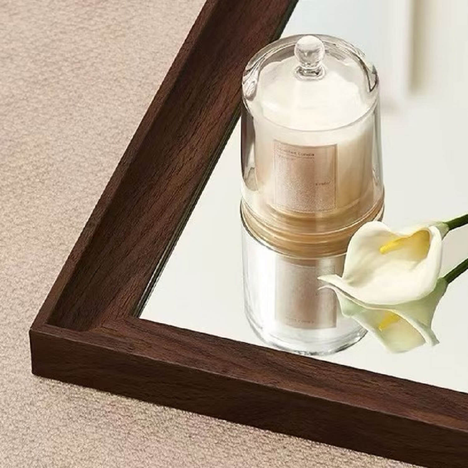 70"x31" Vintage Full Length Wall Mirror with Faux Wood Frame