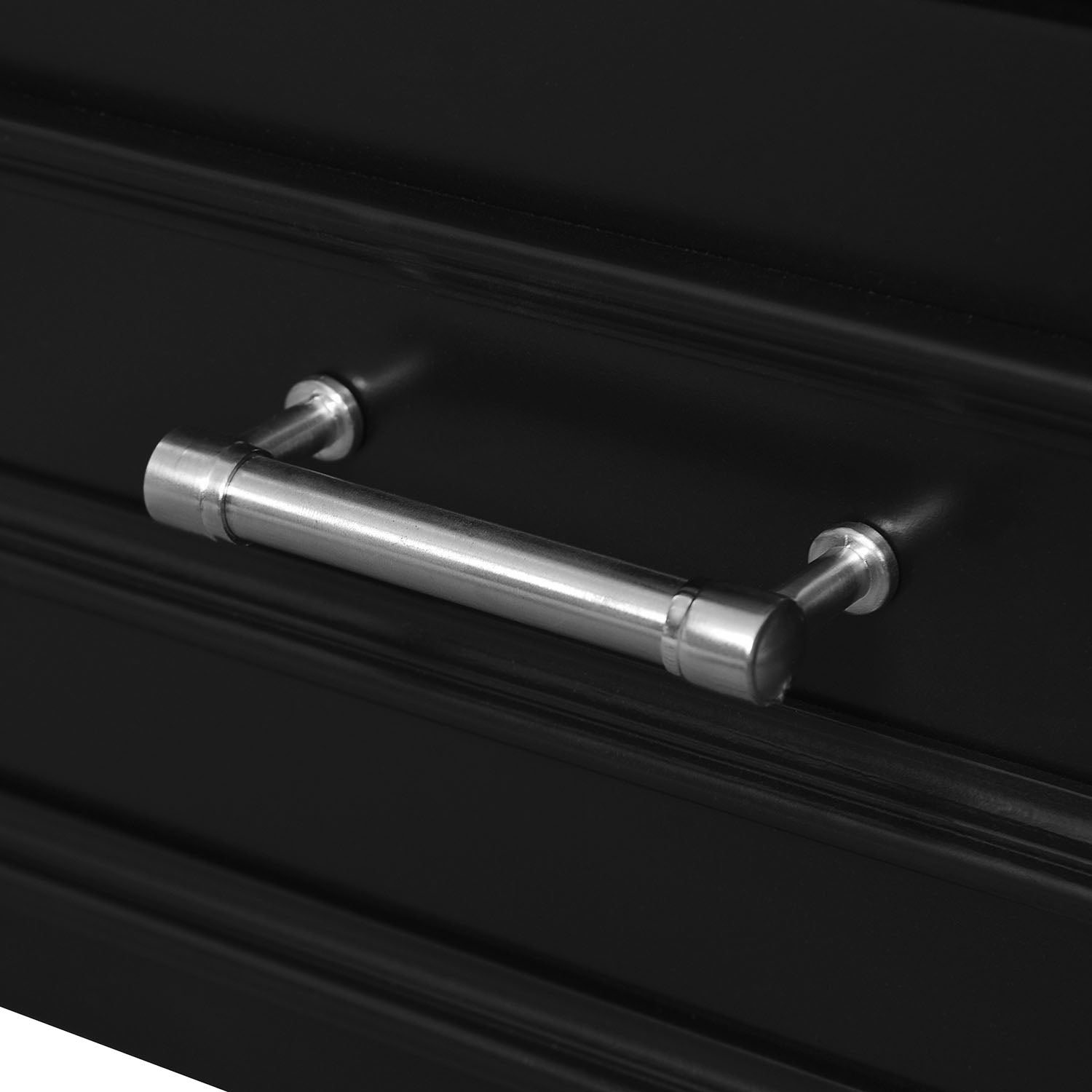 Moderner 24" Waschtisch in Schwarz mit integriertem Keramikwaschbecken und Soft-Close-Türen