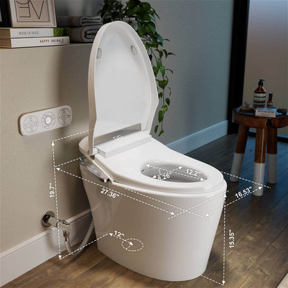 Overall dimensions of the smart bidet with elderly and child modes
