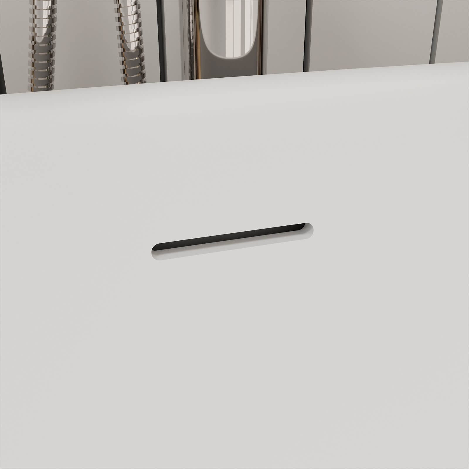 Overflow detail for the 67 in frosted freestanding bathtub