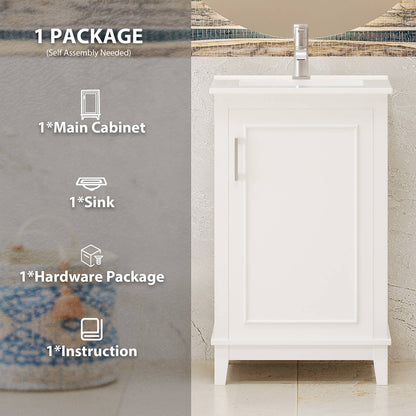 Packaging Instructions for 20 Inch White Single Door Bathroom Vanity