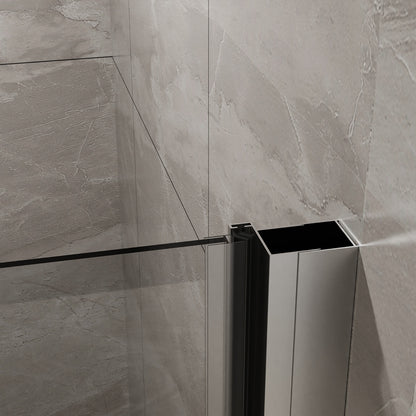 34&quot;-35.2&quot; x 72&quot; Chrome Pivot Shower Door Kit with Tempered Glass and Acrylic Shower Pan