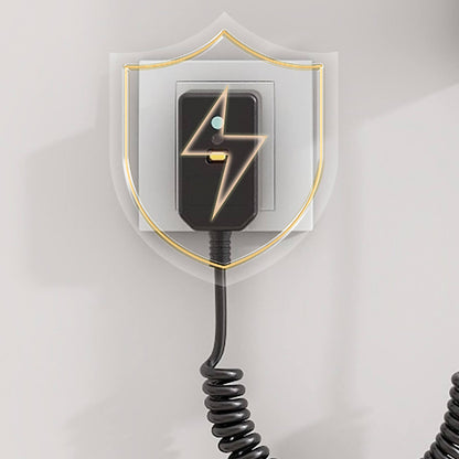 Plug-in safety instructions for a modern matte black wall mounted bathroom towel warmer