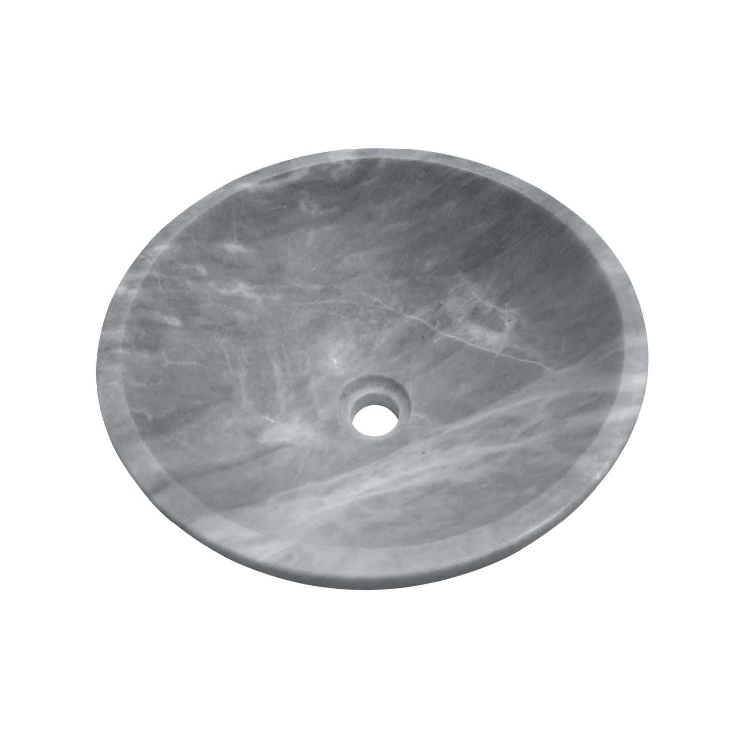 16" Gray Marble Round Above-Counter Bathroom Sink
