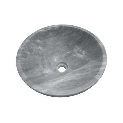 16" Gray Marble Round Above-Counter Bathroom Sink