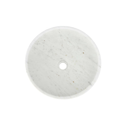 16" White Marble Round Above-Counter Bathroom Sink