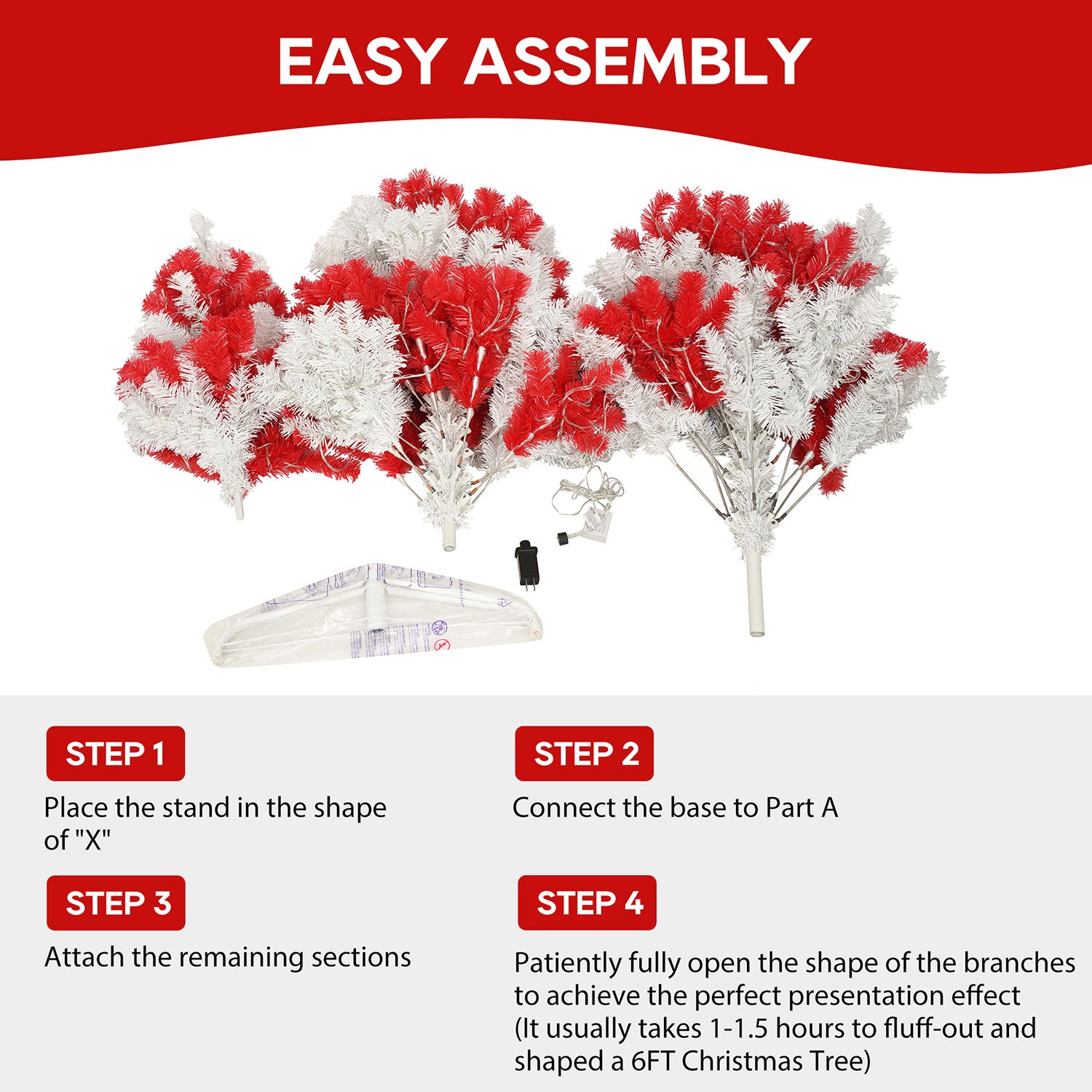 Pre-lit candy-themed Christmas tree with realistic PVC branches