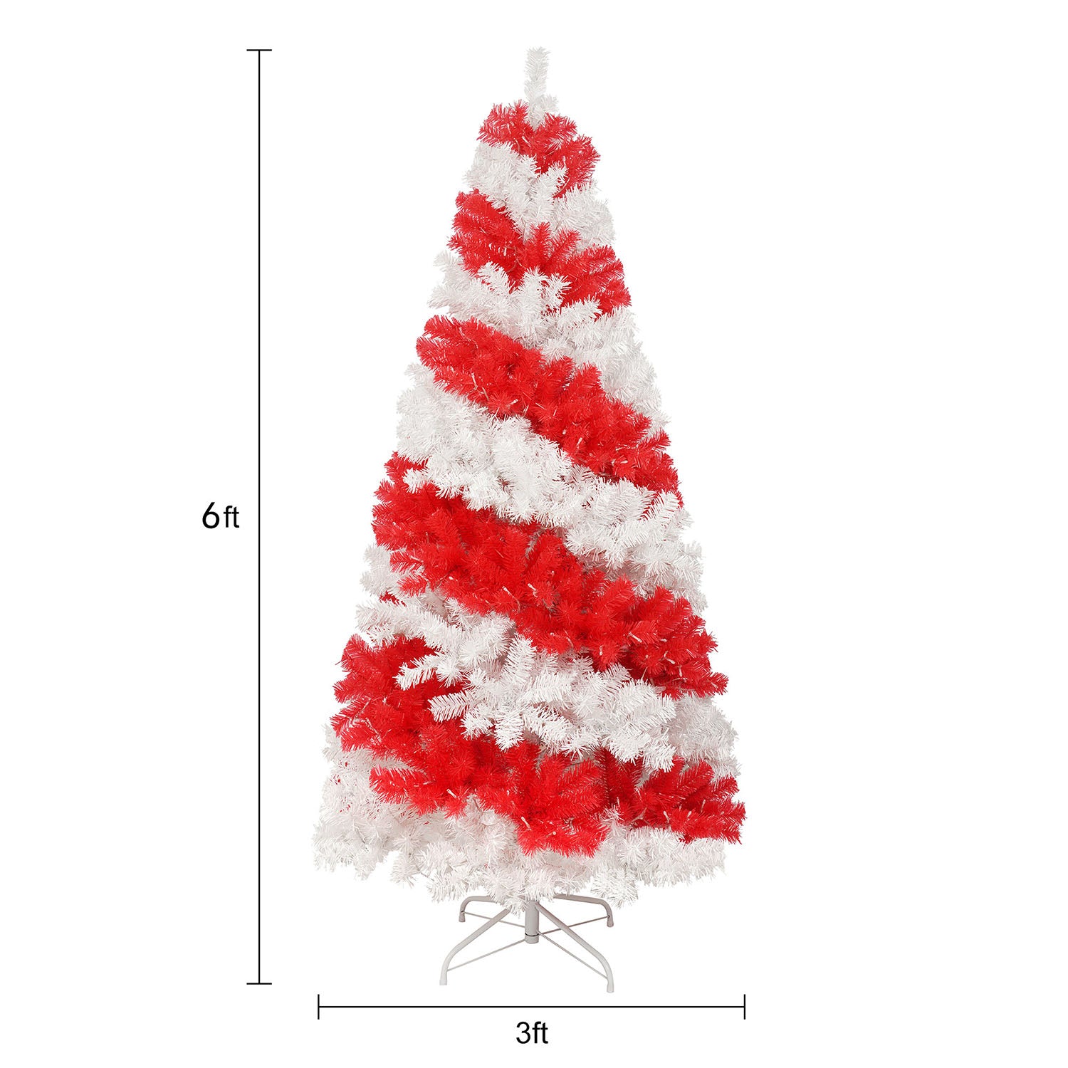 Red and white Christmas tree for home holiday decoration