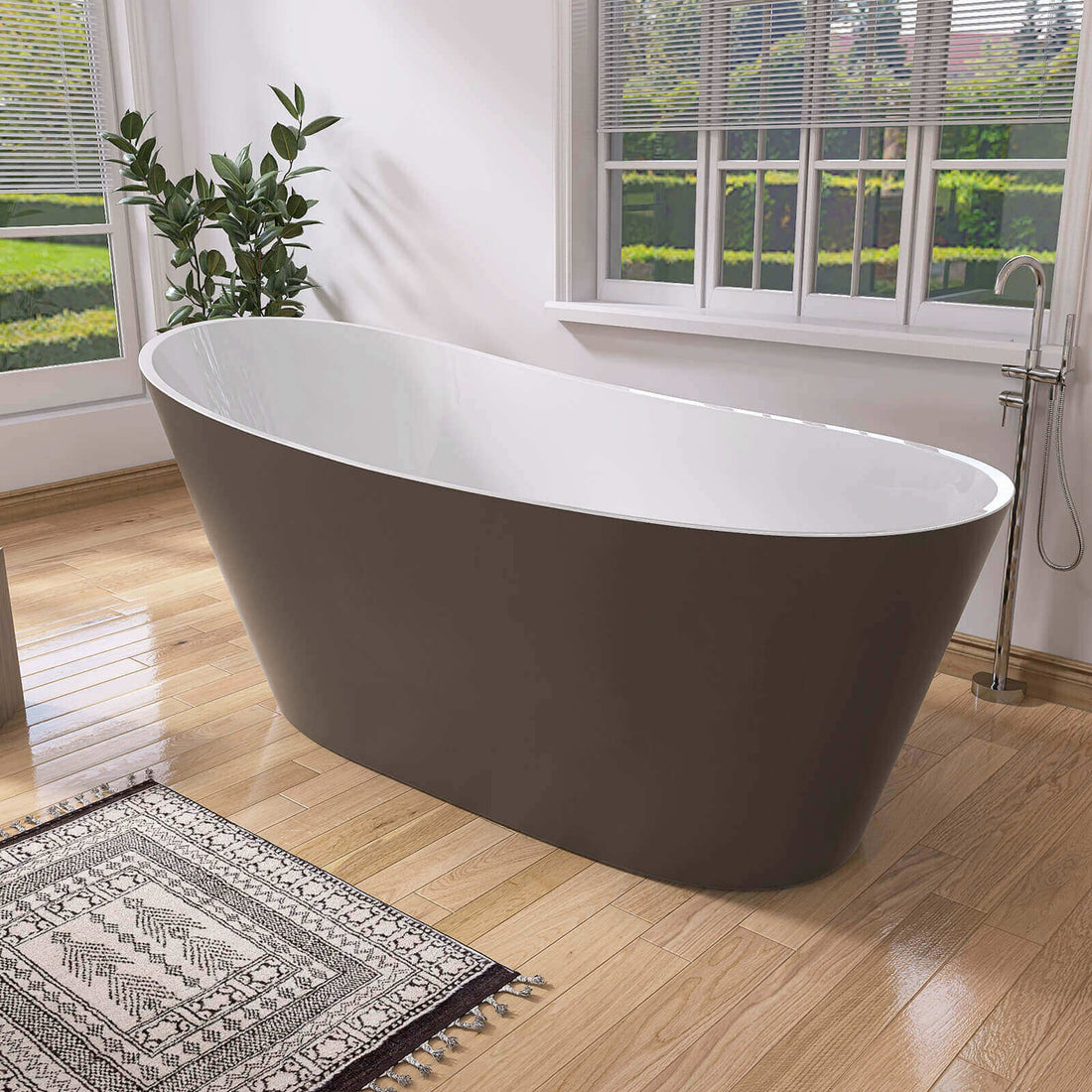 Reversible Single Slipper soaking bathtub 67"