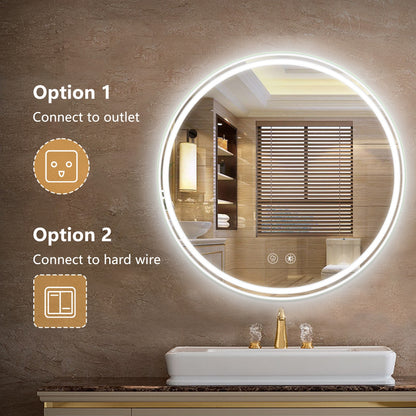 Round 24&quot; LED Bathroom Mirror with Dimming