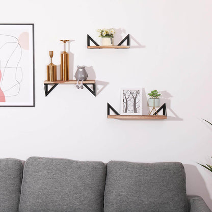 Floating Shelves with Brackets for Bathroom Organization and Decor (Set of 3)