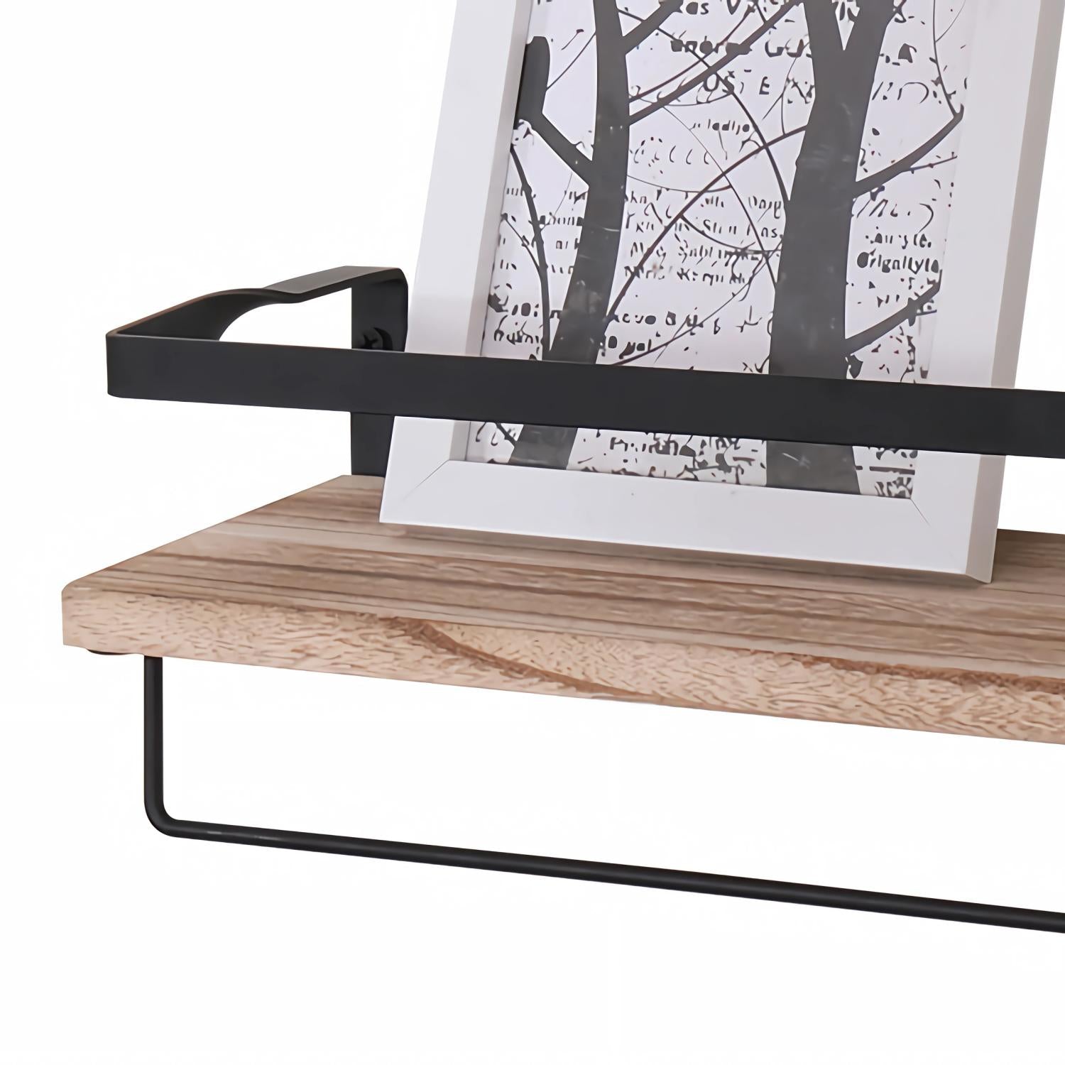 Wall-Mounted Shelves with Brackets for Bathroom Storage Organizer (Set of 2)