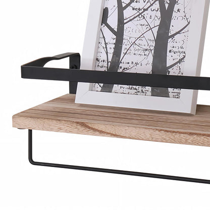 Wall-Mounted Shelves with Brackets for Bathroom Storage Organizer (Set of 2)