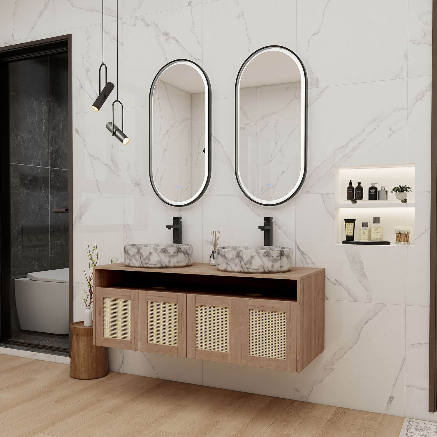 Scene diagram of the 48 inch Floating Vanity