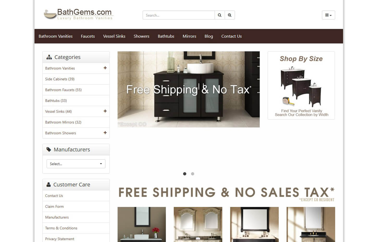 Screenshot of Bath Gems' official website homepage