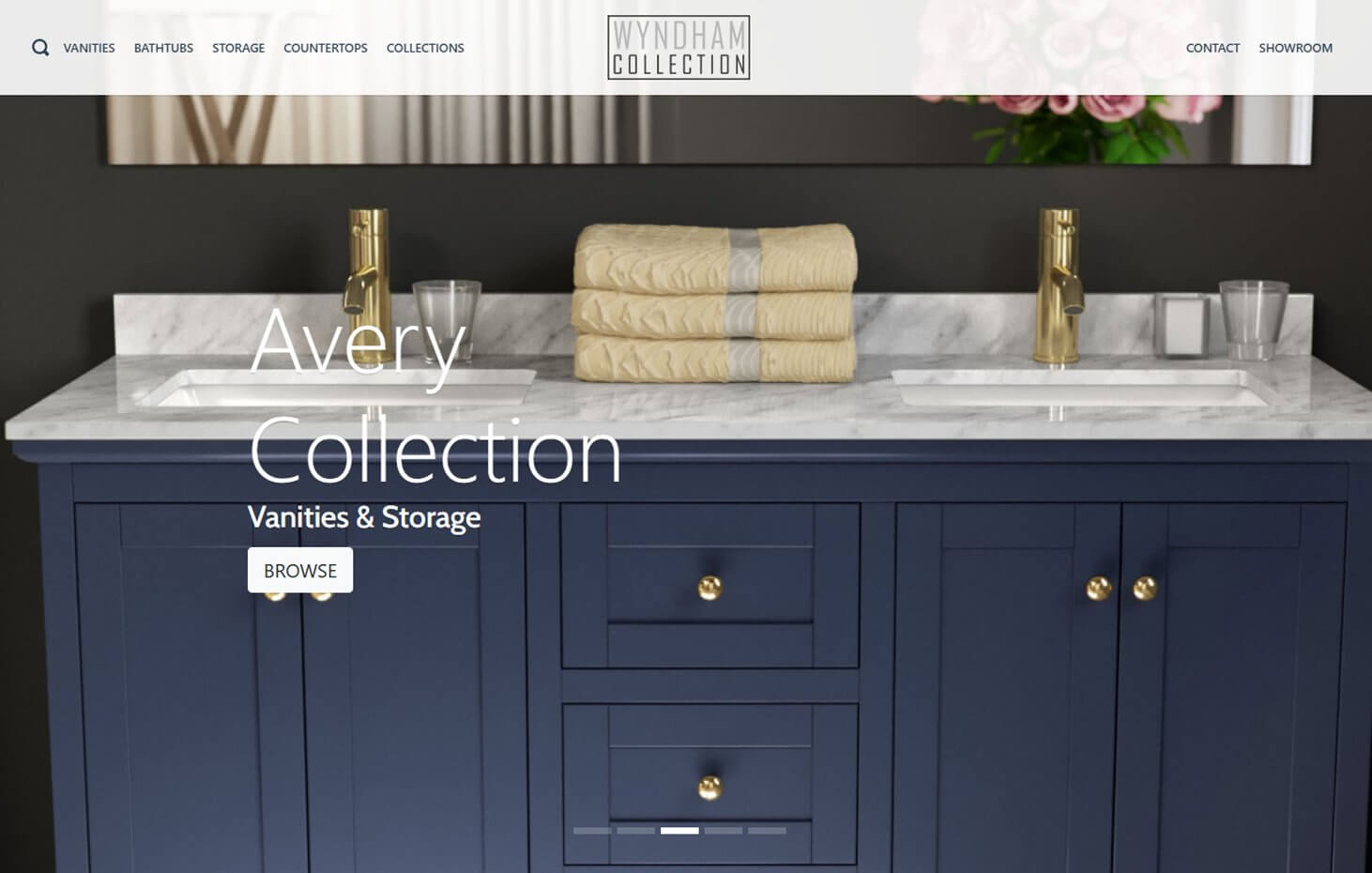 Screenshot of the Wyndham Collection official website homepage