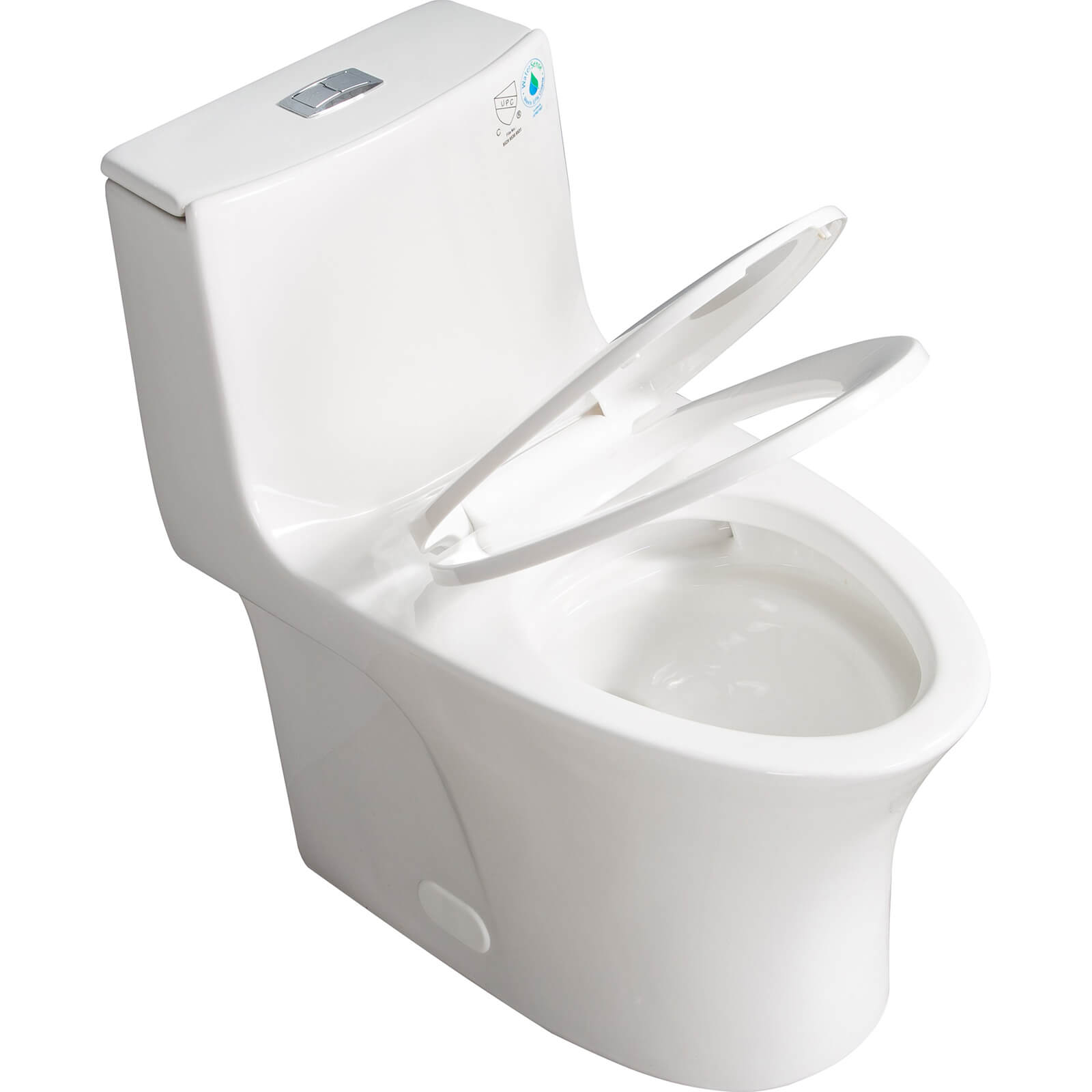 Seamless ceramic one piece toilet with easy clean surface