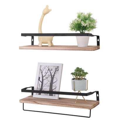 Wall-Mounted Shelves with Brackets for Bathroom Storage Organizer (Set of 2)