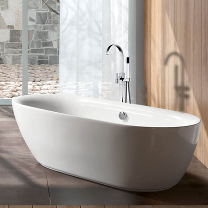 Single Handle Floor Mounted Tub Faucet with Swivel Spout
