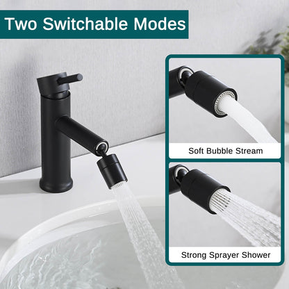 Sink Faucet with 2 Mode 360-degree Rotating Aerator