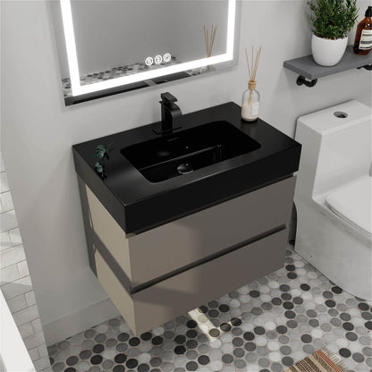 30&quot; Gray Contemporary Floating Bathroom Vanity