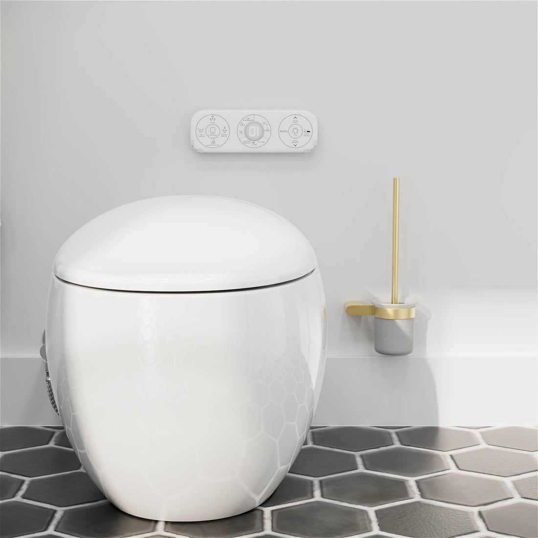 Sleek and Luxurious Wall Mounted Toilet Brush and Holder