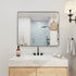 Sleek black framed square shaped bathroom vanity mirror
