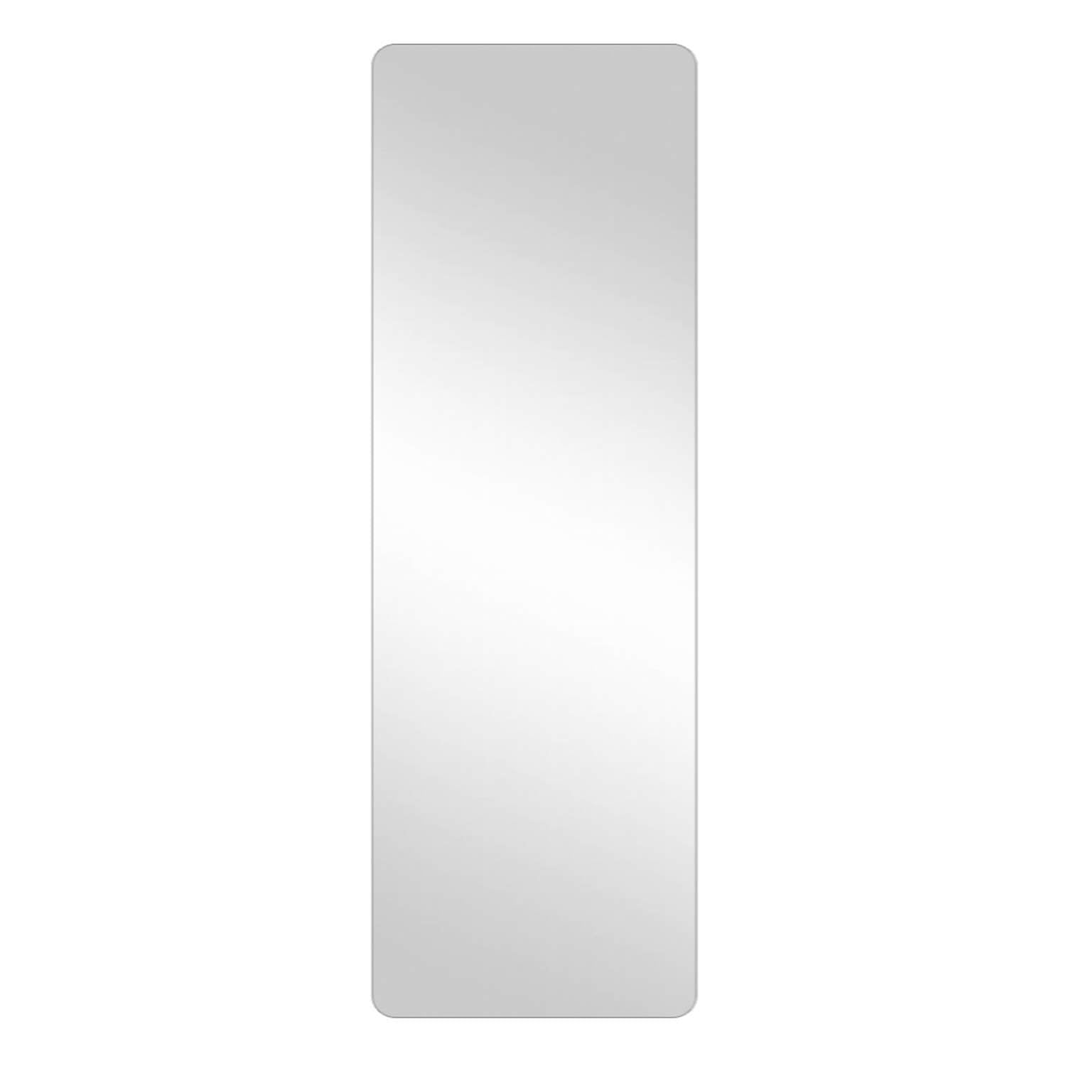 Sleek frameless rounded edge full length mirror plain front view