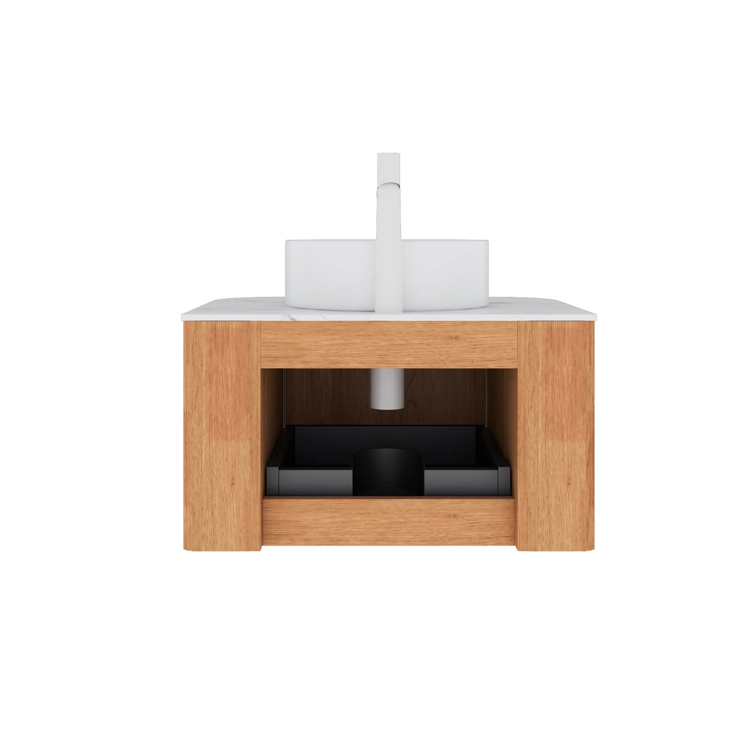 Small bathroom vanity in white oak wood finish