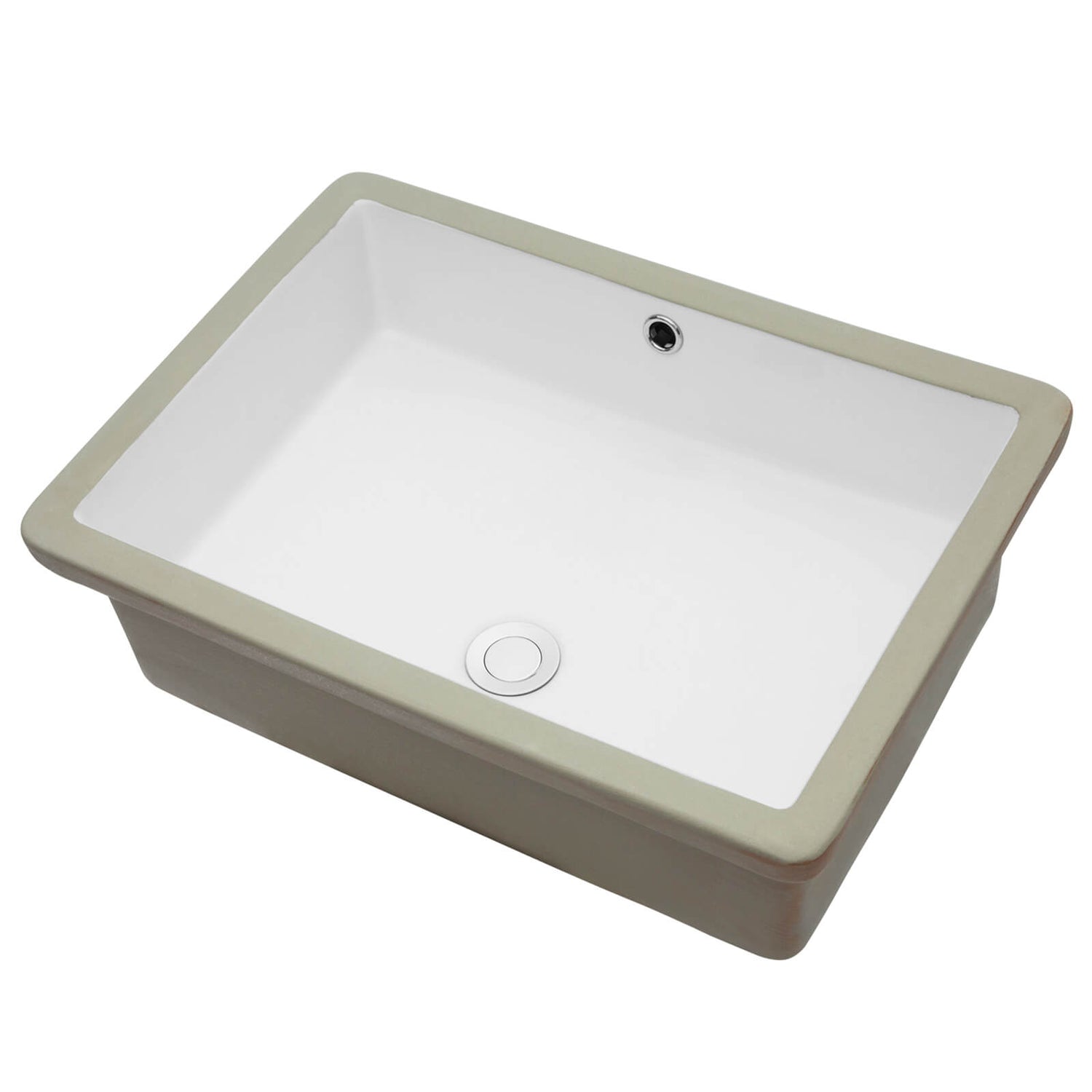Smooth white ceramic sink with rimless edge for seamless installation