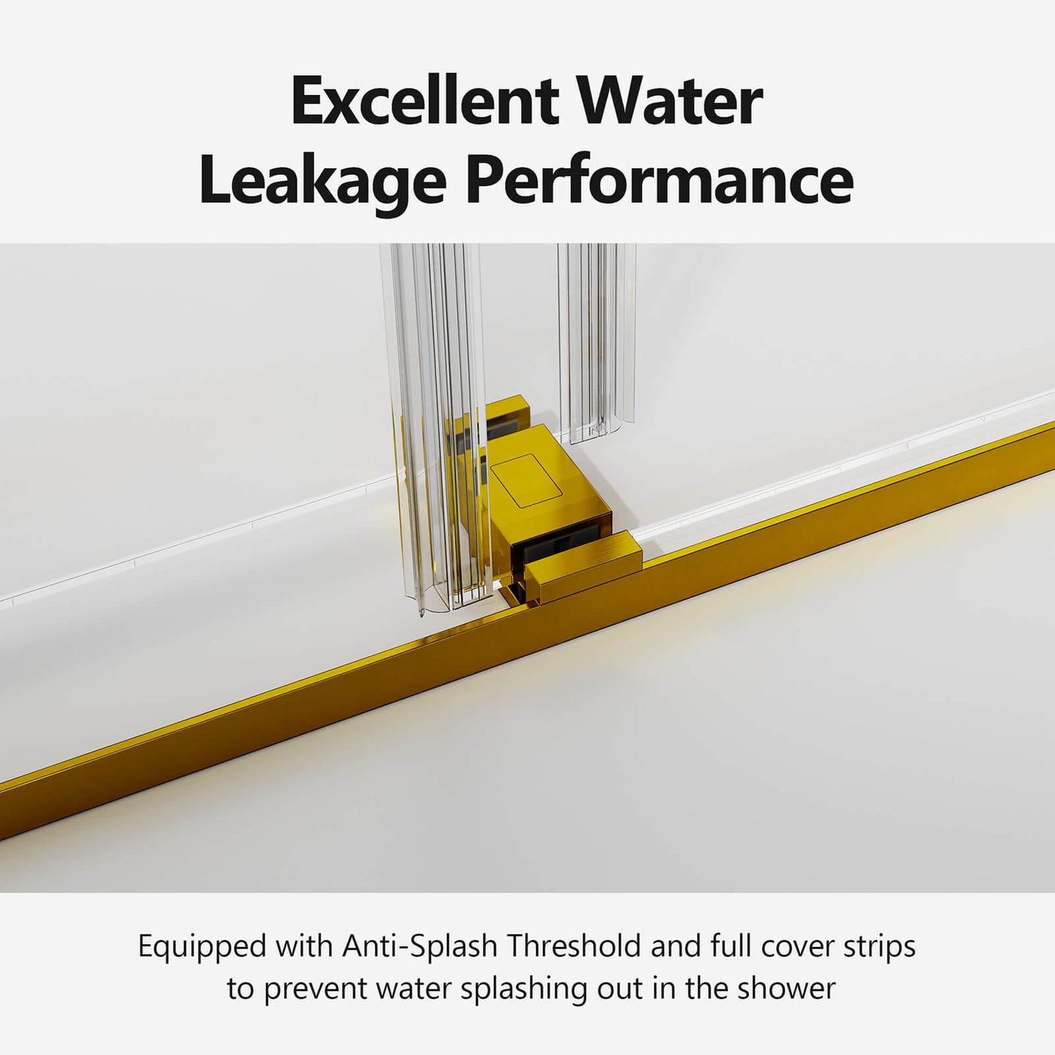 Soft close damping system on premium brushed gold sliding door