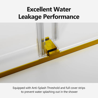 Soft close damping system on premium brushed gold sliding door