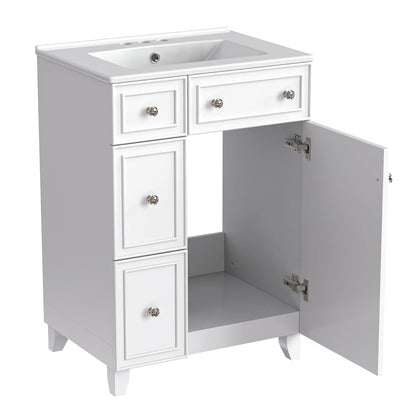 Soft-close drawers in the 24-Inch Bathroom Vanity for quiet smooth operation