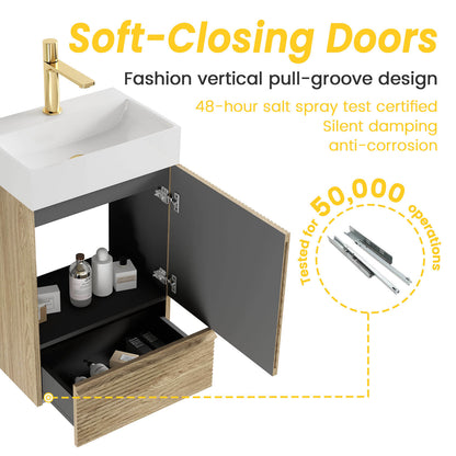 Soft close door bathroom vanity cabinet quiet closing system