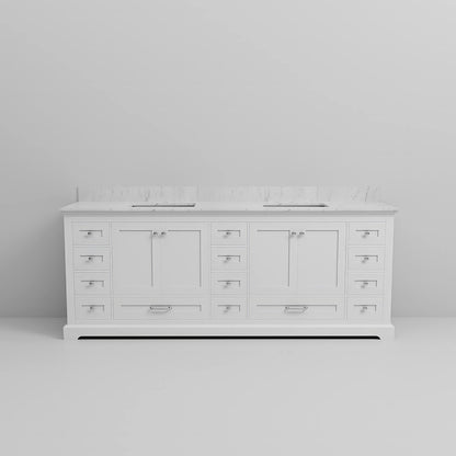 Solid wood 84 inch double vanity with ample storage