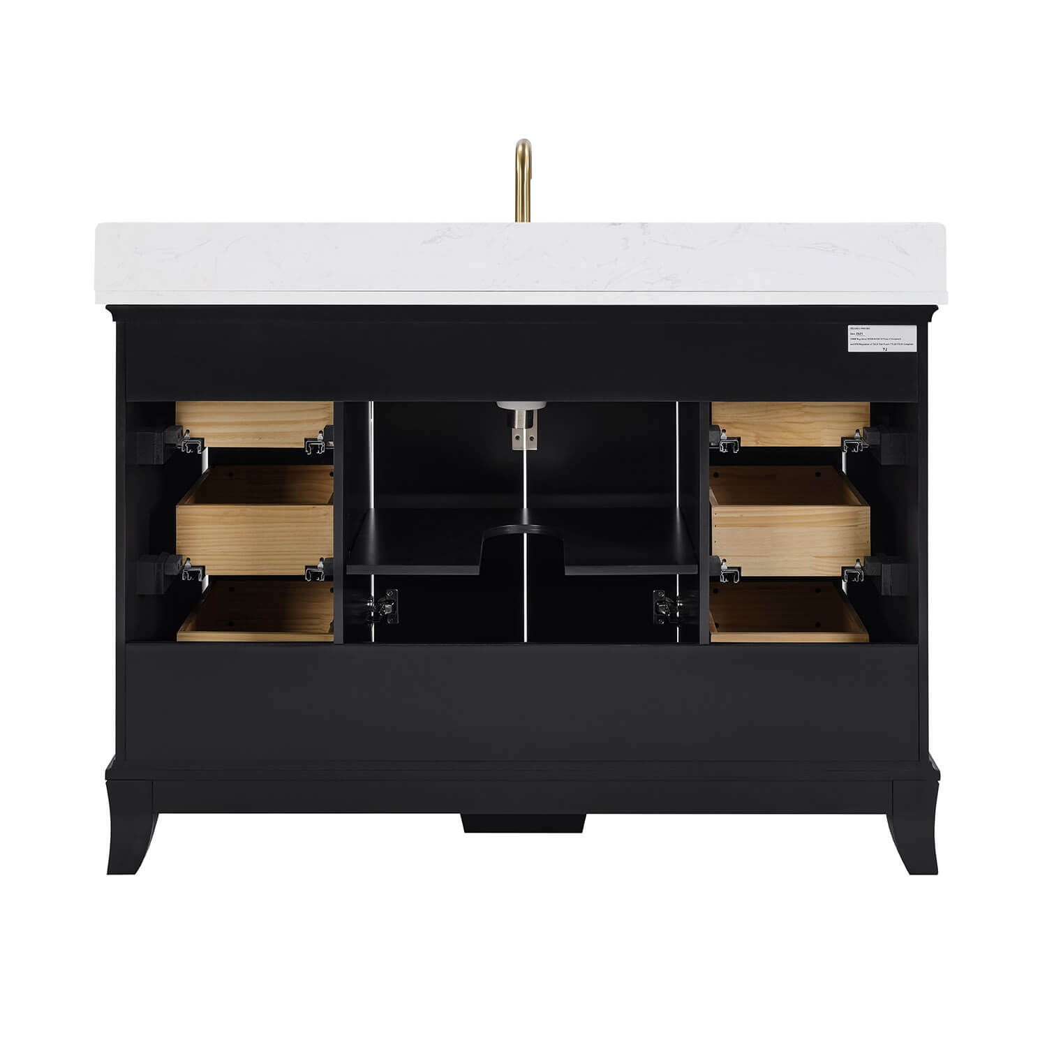 Solid wood bathroom vanity with durable MDF panels and dovetail drawers