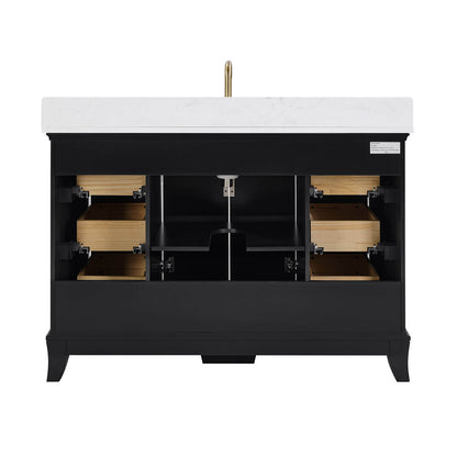 Solid wood bathroom vanity with durable MDF panels and dovetail drawers