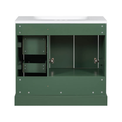 Solid wood frame vanity with MDF moisture-resistant construction