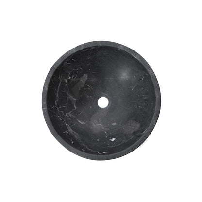 16" Dark Gray Marble Round Above-Counter Bathroom Sink