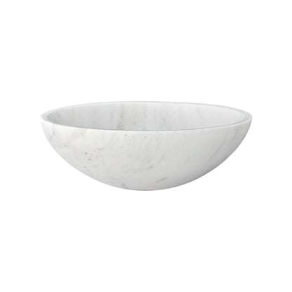 16" White Marble Round Above-Counter Bathroom Sink
