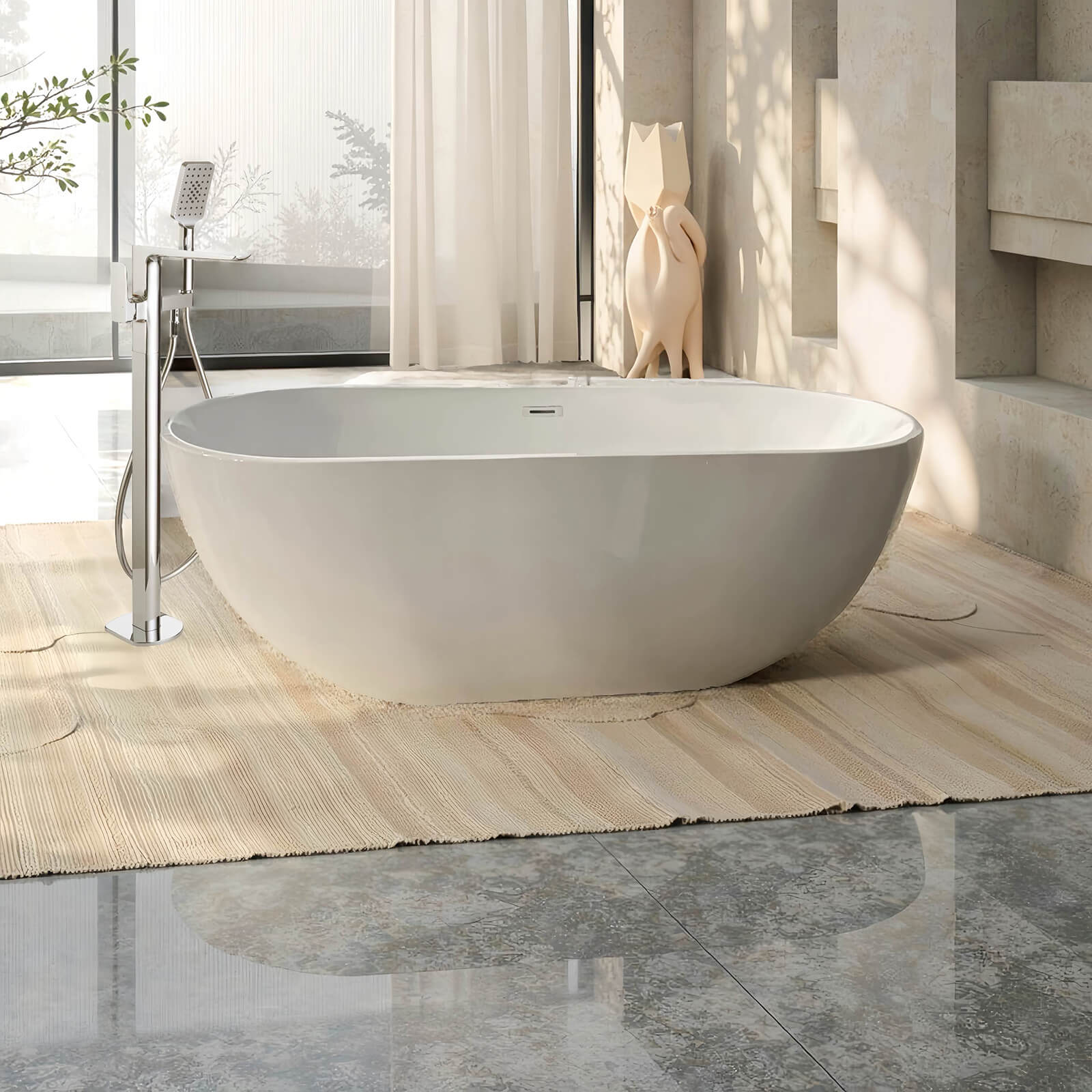 Spa grade air bubble tub with smooth acrylic finish