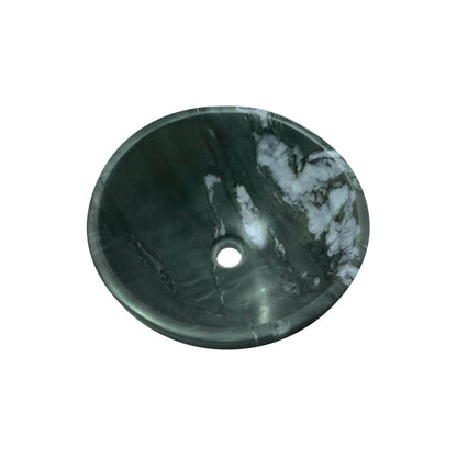 16" Green Marble Round Above-Counter Bathroom Sink