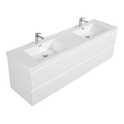 Spacious 70 inch double sink floating vanity for modern bathrooms