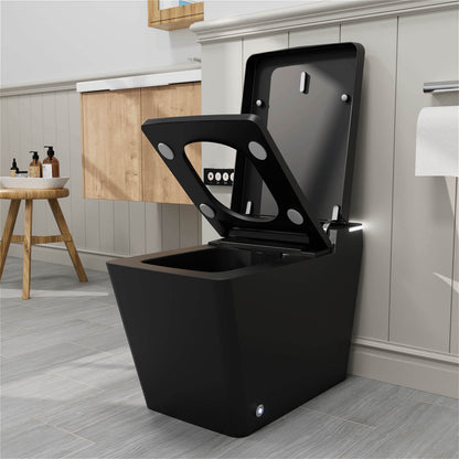 Square Floor Mounted Square Smart Toilet with Automatic Cover