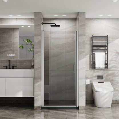 34&quot;-35.2&quot; x 72&quot; Chrome Pivot Shower Door Kit with Tempered Glass and Acrylic Shower Pan