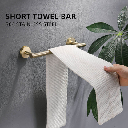 Stainless Steel Brushed Gold Bathroom Hardware short towel bar