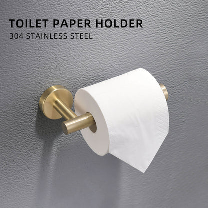 Stainless Steel Brushed Gold Bathroom Hardware toilet paper holder