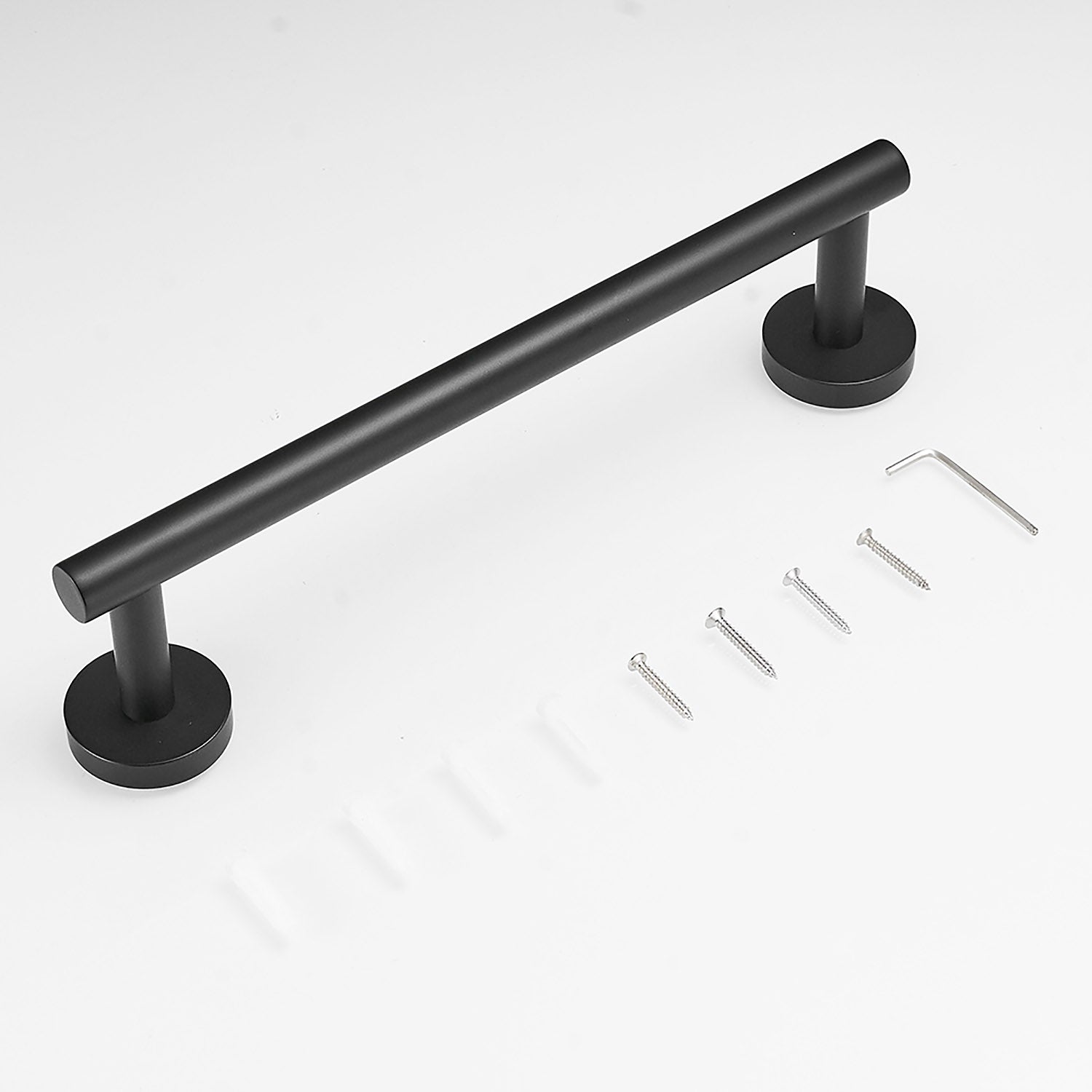 Stainless Steel Matte Black Bathroom Hardware Set and install fittings